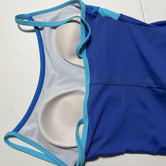 Speedo Women Racerback One Piece Swimsuit Swimwear Atlantic Blue Size 10 - Picture 6 of 7